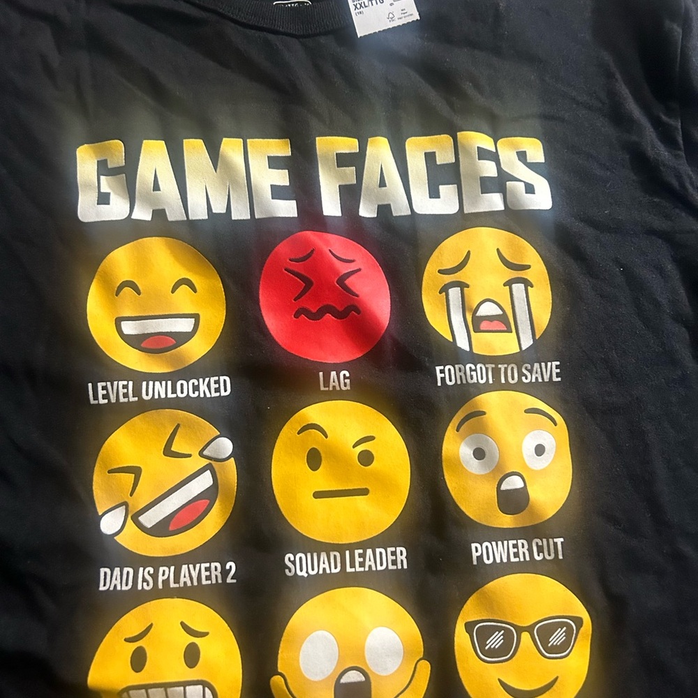 Emoji Game Faces T-Shirt - Black and Yellow